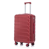 Set of 3 ABS Spinner Wheel Luggage in Wine Red - 20", 24", and 28"