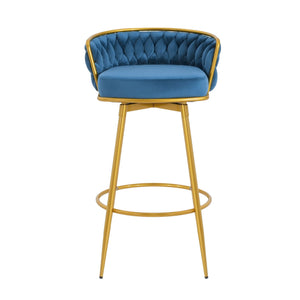 Modern Low Back Upholstered Counter Height Bar Stools (Set of 2)