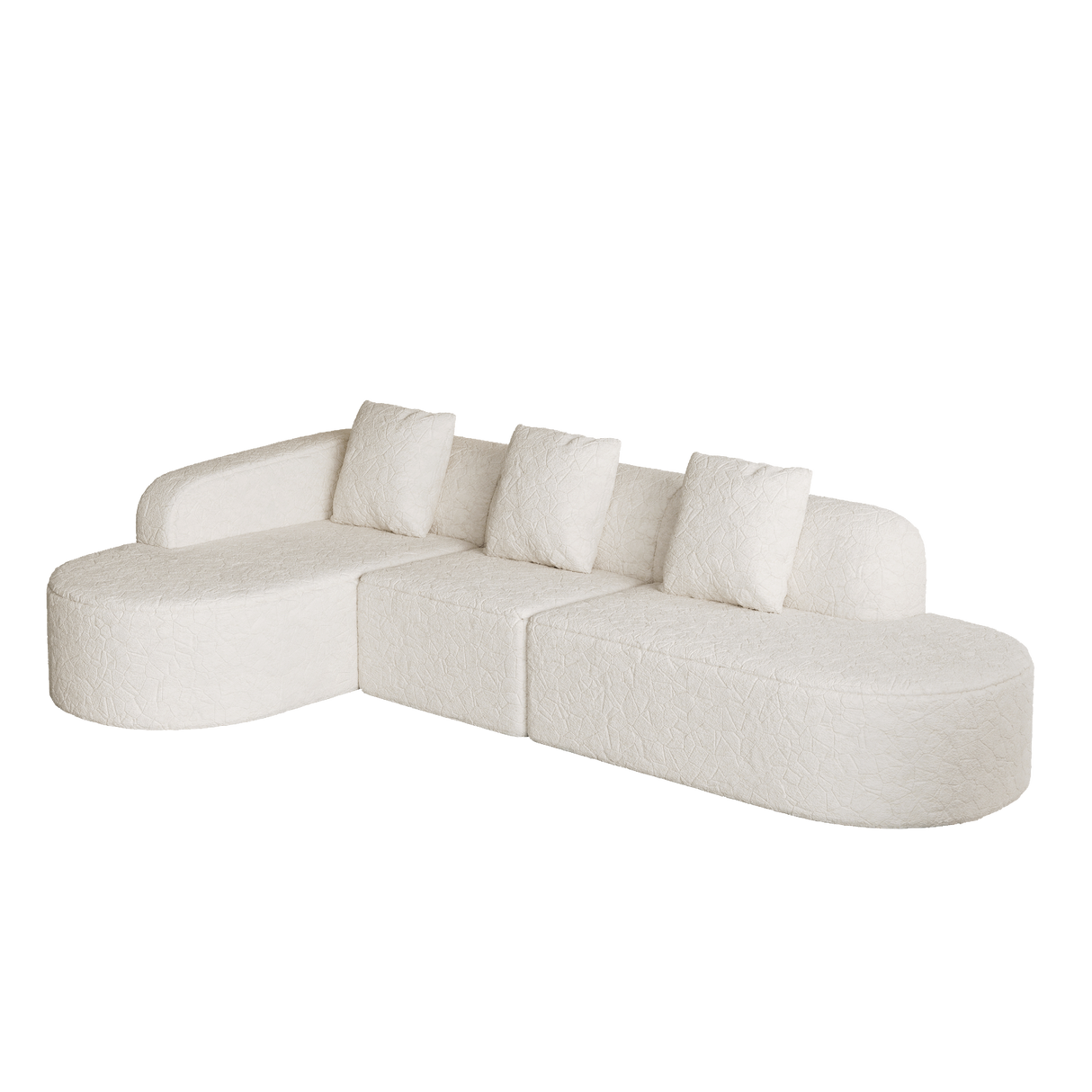 111.8-Inch L-Shaped Curved Modular Sofa