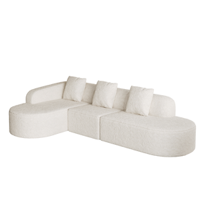 111.8-Inch L-Shaped Curved Modular Sofa