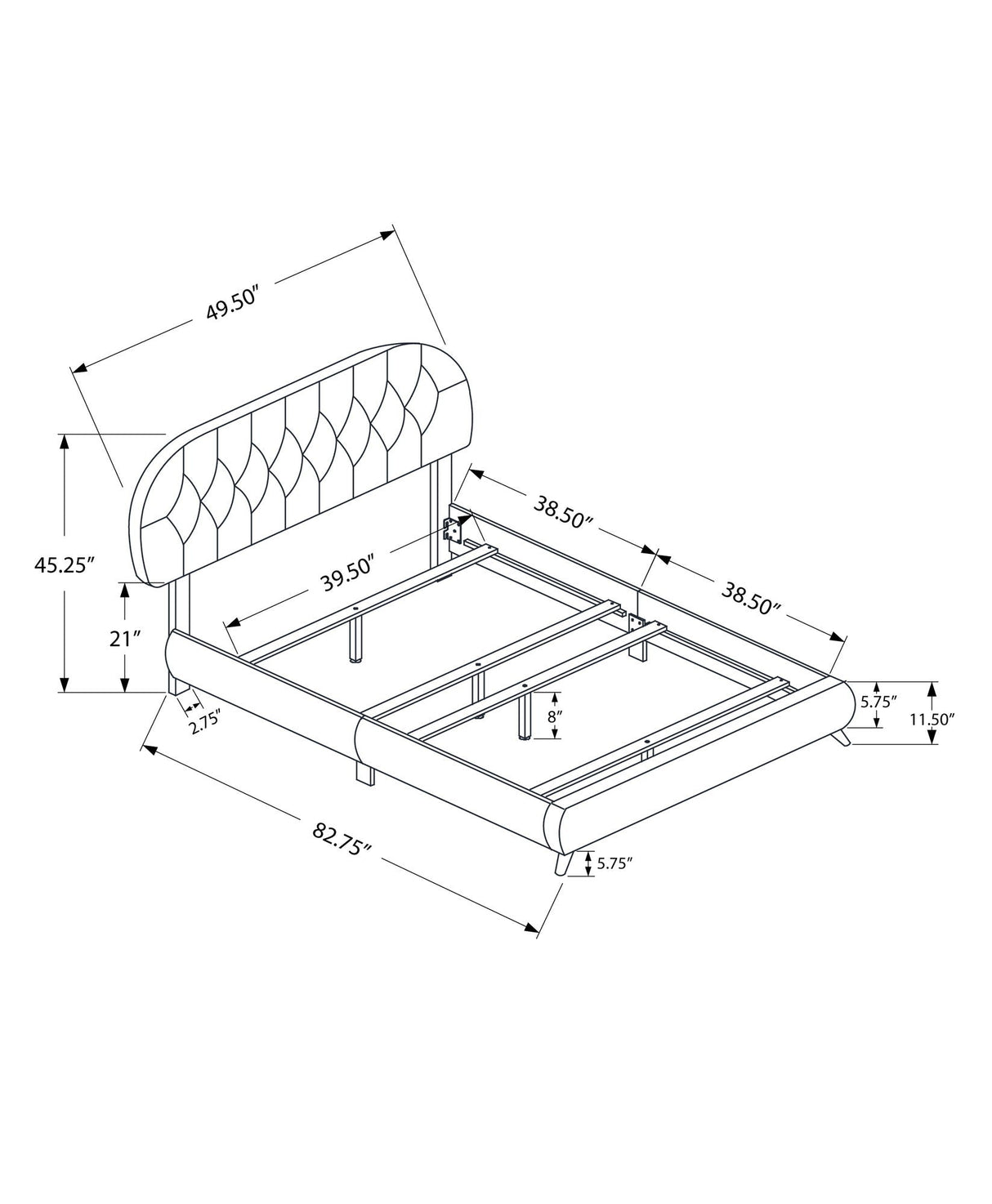 Bed Upholstered Look