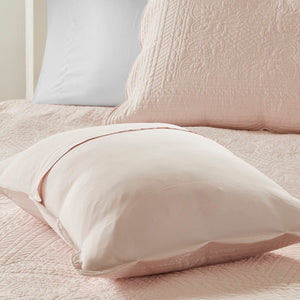 3 Piece Reversible Scalloped Edge Quilt Set Blush Full/Queen