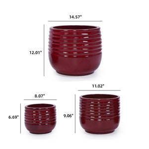 Handmade Glazed Ceramic Planter Set of 3
