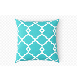 2 Pack Outdoor Pillow Covers in Aqua Moroccan