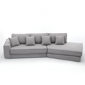 Folding Convertible 3-Seat Sleeper Sofa Bed in Gray