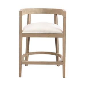 Modern Rubberwood Counter Stool Set With Upholstered Seats