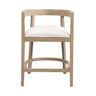 Modern Rubberwood Counter Stool Set With Upholstered Seats