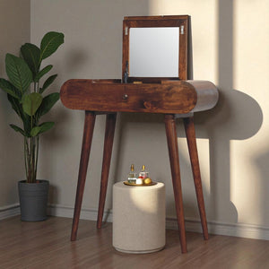 Solid Wood Mini Round Chestnut Fold Vanity