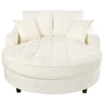 Modern Chaise Lounge Upholstered Sofa Couch With Tufted Seat And Detachable Pillows For Living Room