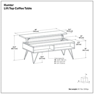 Hunter - Handcrafted Lift Top Coffee Table