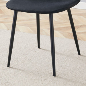 Modern Medieval Style Cushioned Side Chairs Set With Metal Legs For Kitchens