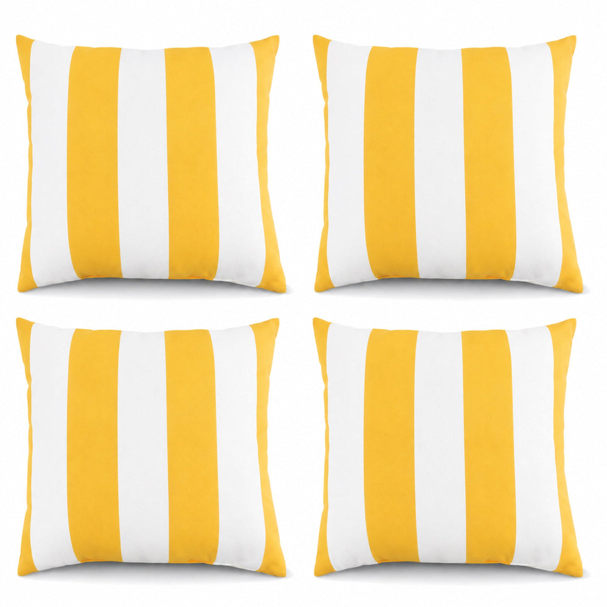 4 Pack Outdoor Pillow Covers - Yellow/White