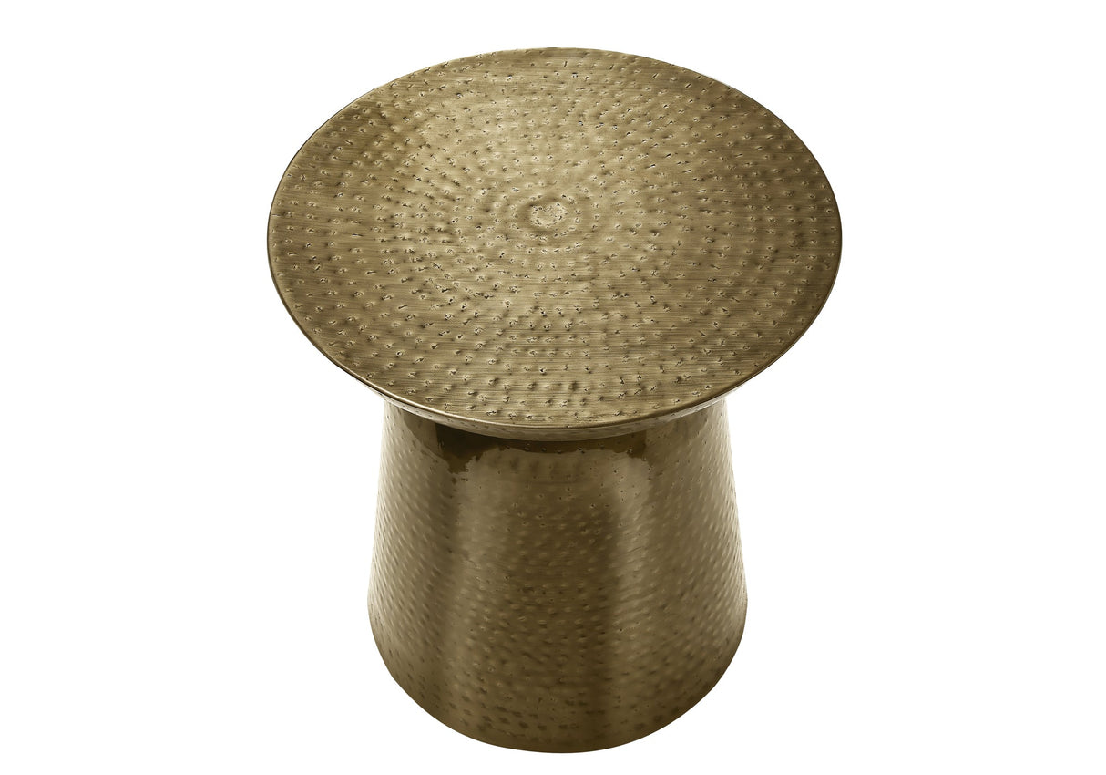 End Table with Bell Shaped Base and Hammered Texture