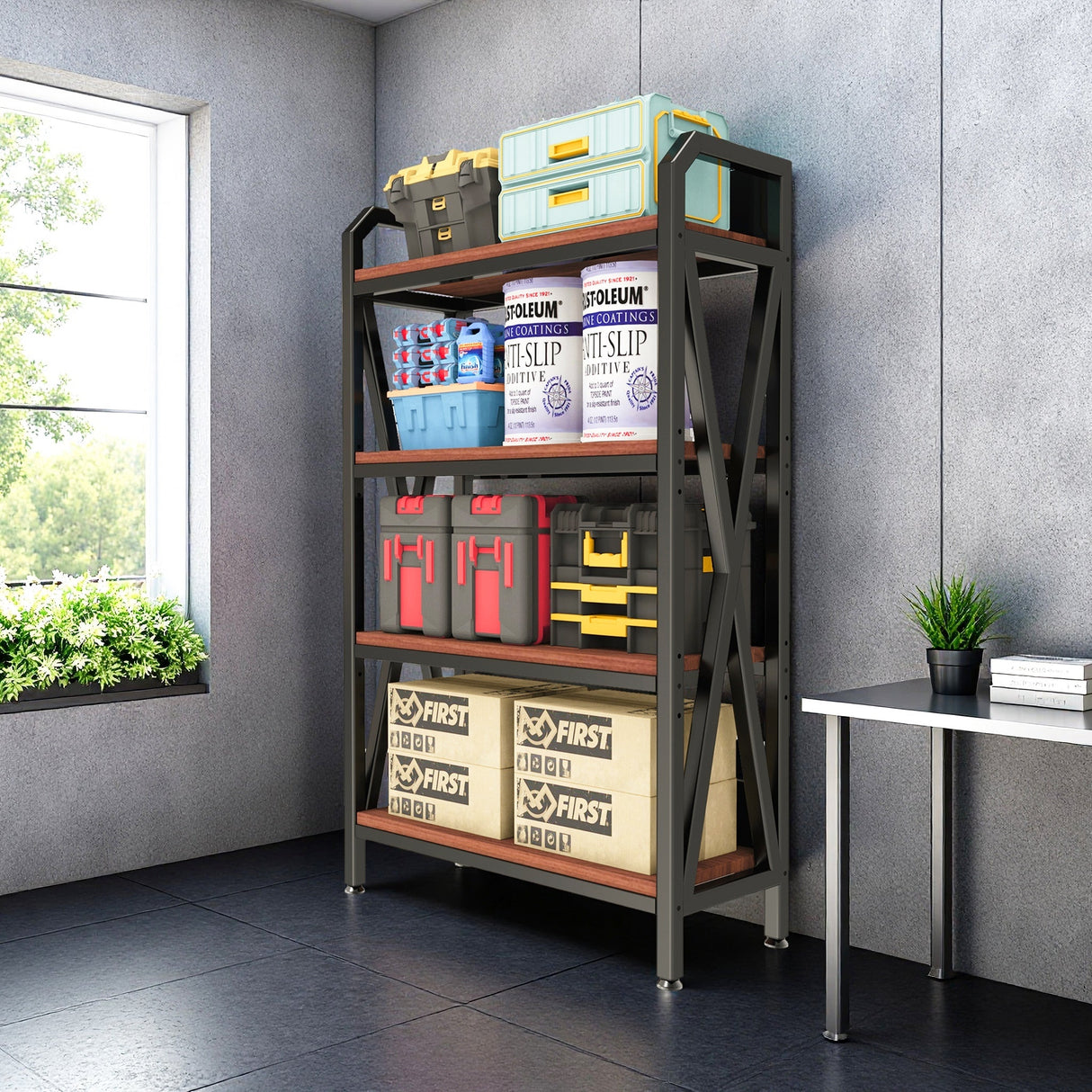 56.30'' Bakers Rack with 4-Level Storage Shelves
