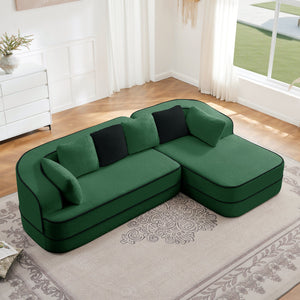 106" Teddy Fabric Boneless Sofa