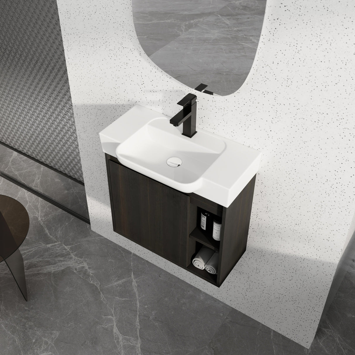 24" Wall-Mounted Bathroom Vanity