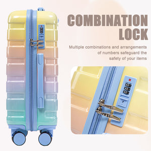 14'/20' 2-Piece PC Spinner Wheel Luggage Set in Gradient Blue and Yellow