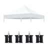 Canopy Replacement Top with 4 Pack W8 Bags, Pop Up Tent Cover Only, Frame Not Included