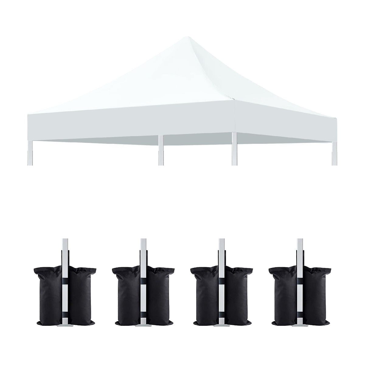 Canopy Replacement Top with 4 Pack W8 Bags, Pop Up Tent Cover Only, Frame Not Included