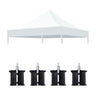 Canopy Replacement Top with 4 Pack W8 Bags, Pop Up Tent Cover Only, Frame Not Included
