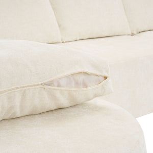 Modular Cloud Sectional Sofa Set, U-Shaped Upholstered Couch With Deep Seat