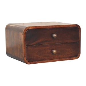 Curved Wall Mounted Bedside Nightstand