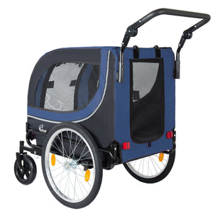 2-in-1 Bike Trailer & Pet Stroller with Steel Frame - Dark Blue, Red, or Gray