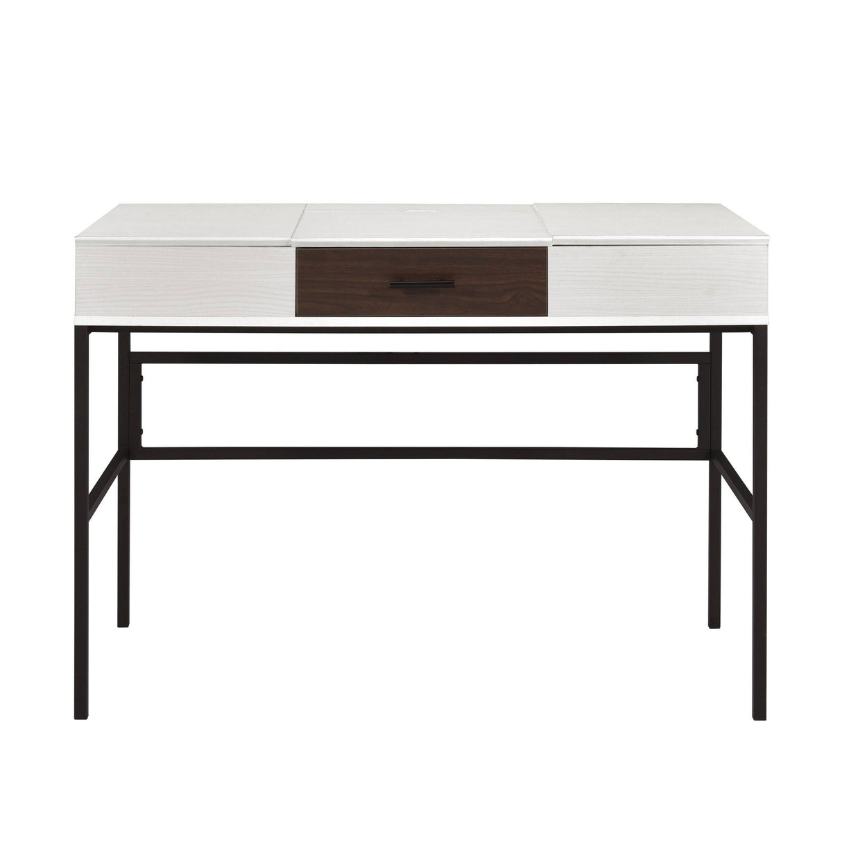 Verster - Writing Desk With USB - Black / Natural