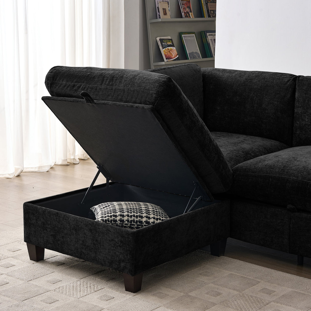96.5" Sectional Couch for Living Room, Upholstered with Storage