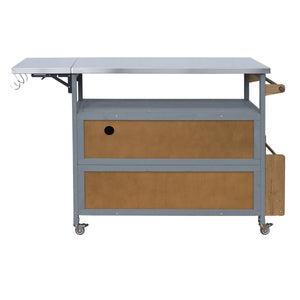 54.33" Farmhouse Rolling Outdoor Kitchen Cart