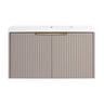 Contemporary Wall Mounted Bathroom Vanity With Resin Double Sink
