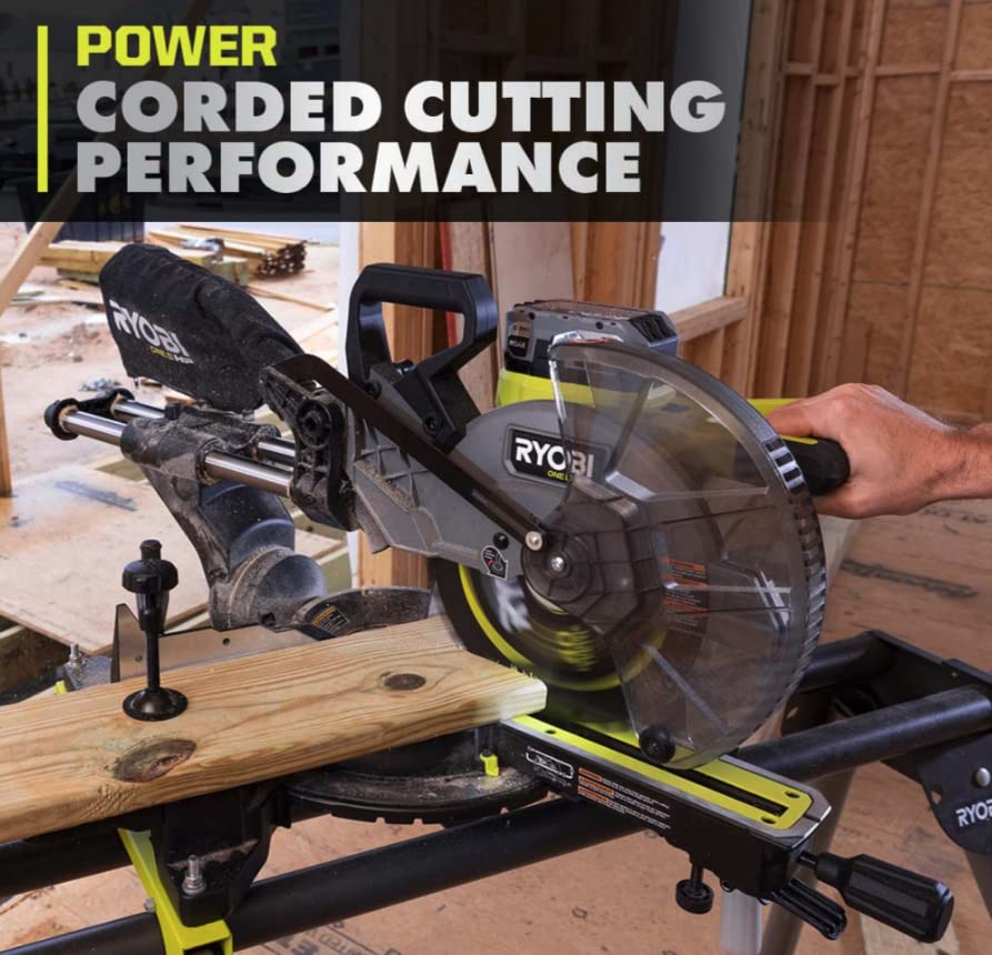 Open Box - RYOBI 18V ONE+ HP Brushless Cordless 10-inch Mitre Saw Kit with 4.0 HP Battery and Charger