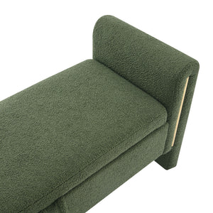 Modern Teddy Upholstered Large Bed End Bench With Arms And Storage
