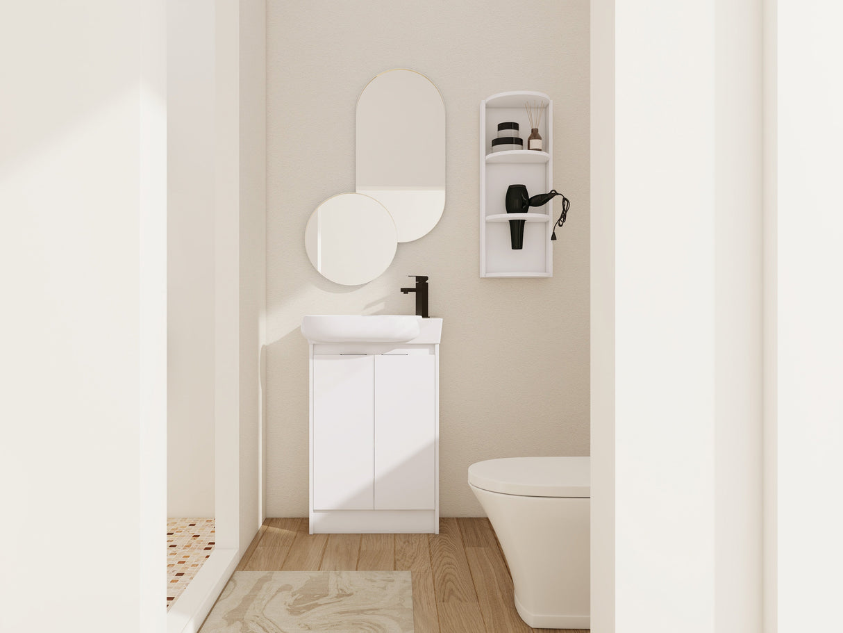 23" Freestanding Bathroom Vanity with Sink and Storage Rack
