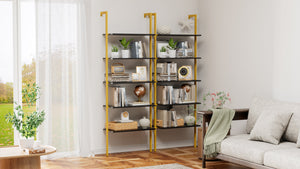 5-Tier Bookshelf Solid Wood Ladder Shelf