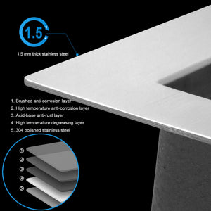 Modern Undermount Stainless Steel Kitchen Sink 16 Gauge, Deep Single Bowl