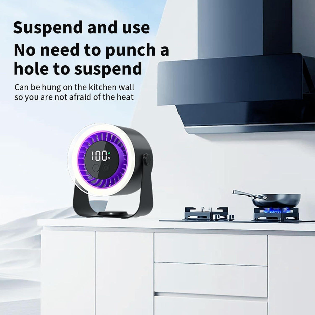 Quiet Desk Fan 10-Speed USB Rechargeable 3600mAh Portable