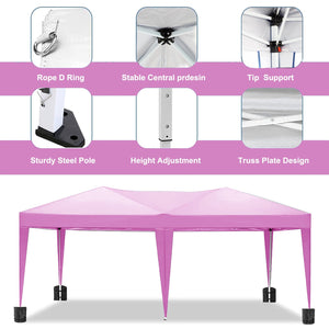 10'x20' Folding Canopy with Removable Sidewalls Outdoor Shelter
