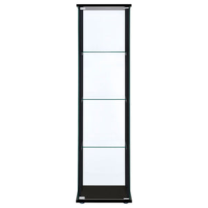 Cyclamen 4-shelf Clear Glass Curio Display Cabinet Black