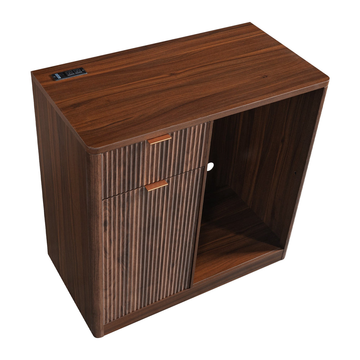 K&K 2-Piece Coffee Bar Cabinet with Fridge Space