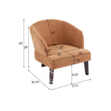 Windsor Mid-Century Accent Chair - Soft Fabric Upholstery