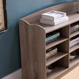 Wooden Shoe Storage BenchNine Storage ShelvesDark Taupe