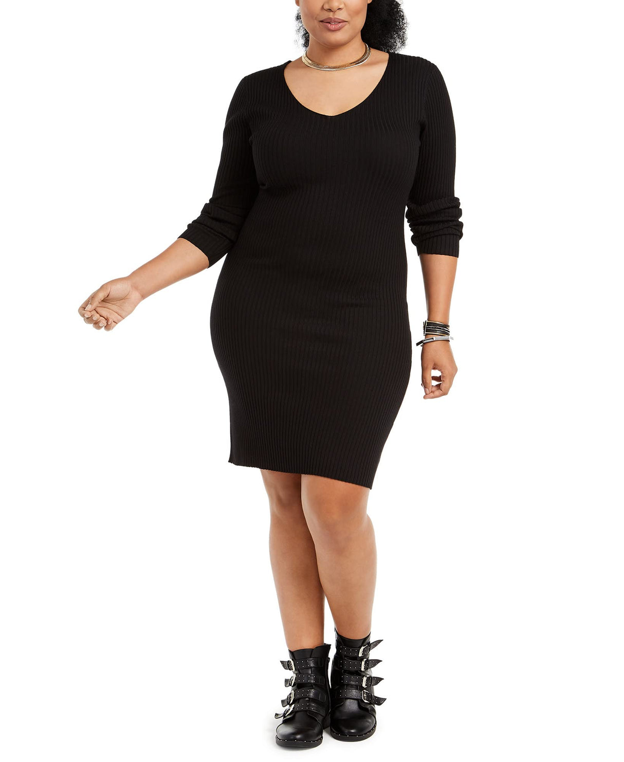 Planet Gold Trendy Plus Size Lace-Up-Back Bodycon Dress