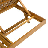 Lounge Chaise Set, Acacia Wood with Water-Resistant Cushions