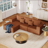 108.3'-Sectional-Foam-Couch,-L-Shape-Sofa-with-Chaise-Lounge,-Reddish-Brown-Sofas-&-Sectionals