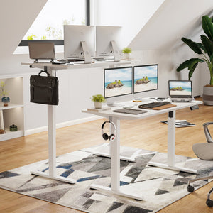 Stary Electric Standing Desk with Adjustable Height - Metal & Wood