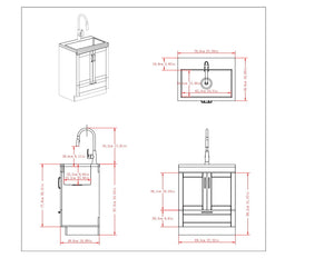 Reed - Deluxe Laundry Cabinet With Pull-Out Faucet And Stainless Steel Sink