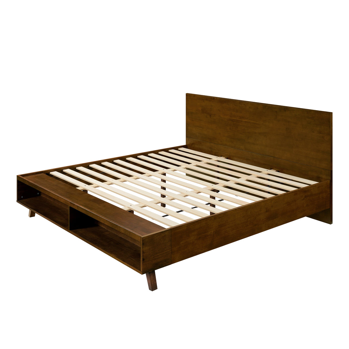 Walnut King Size Platform Bed Frame