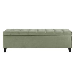 Wendover Elegant Tufted Storage Bench With Lift-Up Top And Birch Wood Legs