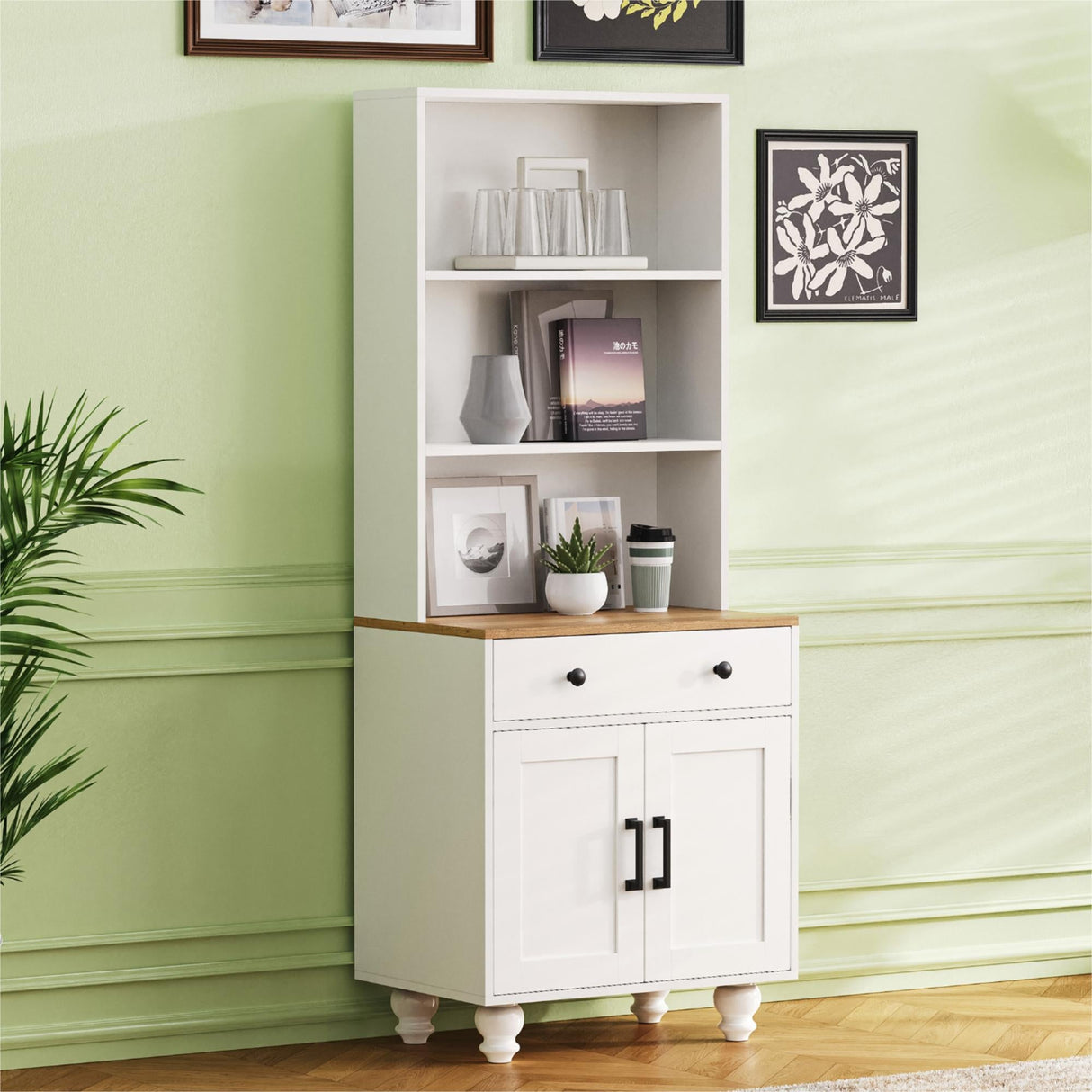 On-Trend Farmhouse Storage Cabinet with Adjustable Shelves